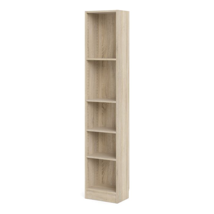 Basic Narrow Bookcase (4 Shelves) in Oak - NIXO Furniture.com