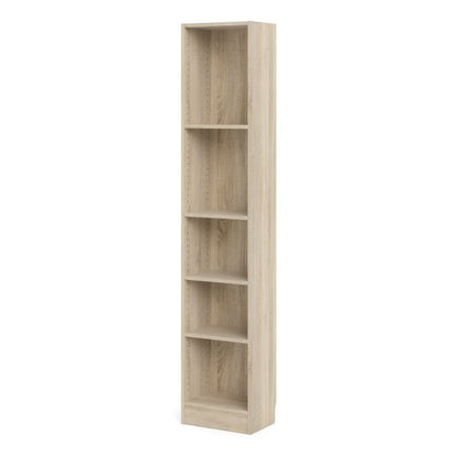 Basic Narrow Bookcase (4 Shelves) in Oak - NIXO Furniture.com