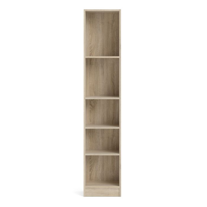 Basic Narrow Bookcase (4 Shelves) in Oak - NIXO Furniture.com