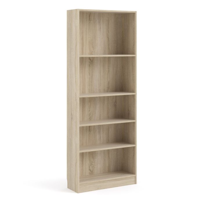 Basic Narrow Bookcase (4 Shelves) in Oak - NIXO Furniture.com