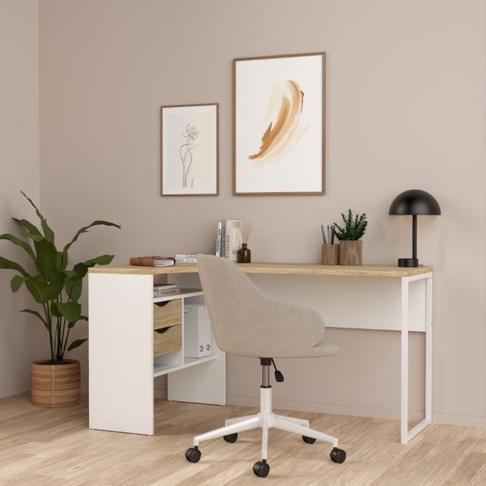 Function Plus Corner Desk 2 Drawers - NIXO Furniture.com