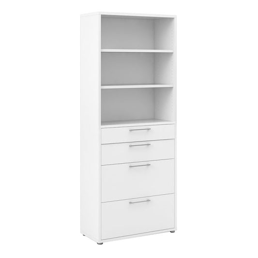 Prima Bookcase 2 Shelves with 2 Drawers 2 File Drawers - NIXO Furniture.com