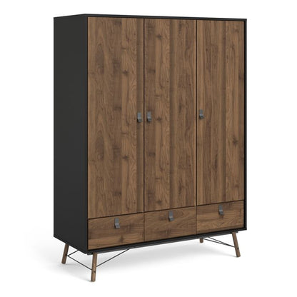 Ry Wardrobe 3 Doors 3 Drawers - NIXO Furniture.com