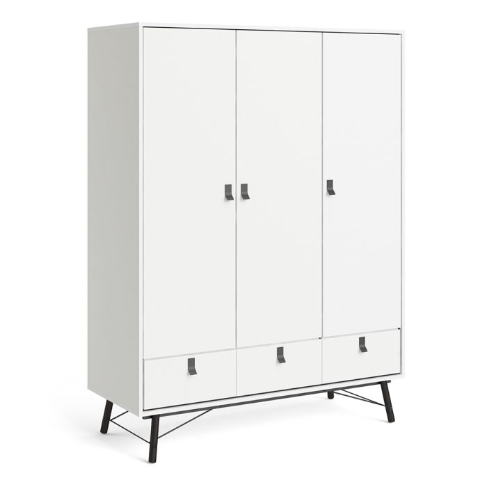 Ry Wardrobe 3 Doors 3 Drawers - NIXO Furniture.com