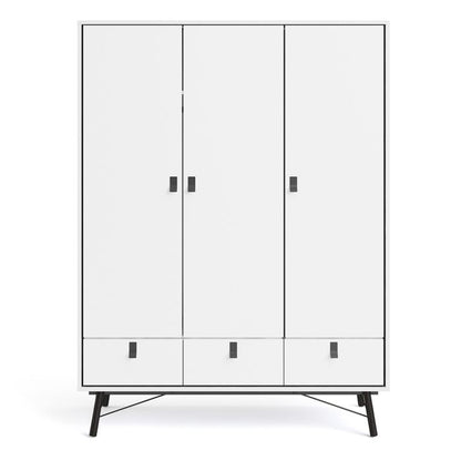 Ry Wardrobe 3 Doors 3 Drawers - NIXO Furniture.com