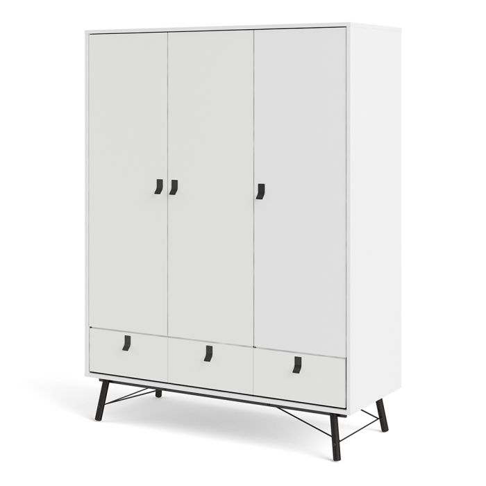 Ry Wardrobe 3 Doors 3 Drawers - NIXO Furniture.com