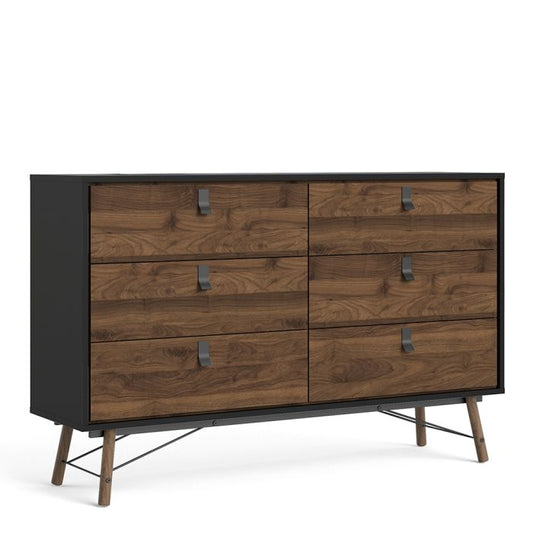 Ry Wide Double Chest of Drawers 6 Drawers - NIXO Furniture.com