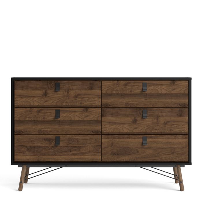 Ry Wide Double Chest of Drawers 6 Drawers - NIXO Furniture.com