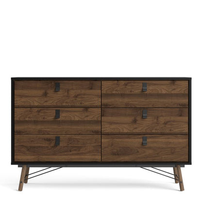 Ry Wide Double Chest of Drawers 6 Drawers - NIXO Furniture.com