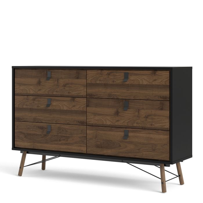 Ry Wide Double Chest of Drawers 6 Drawers - NIXO Furniture.com