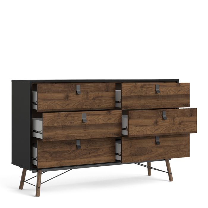 Ry Wide Double Chest of Drawers 6 Drawers - NIXO Furniture.com
