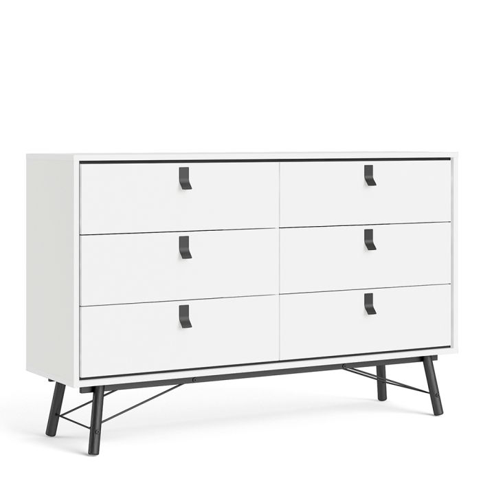 Ry Wide Double Chest of Drawers 6 Drawers - NIXO Furniture.com
