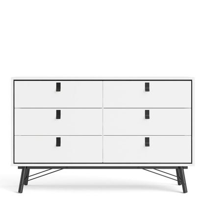 Ry Wide Double Chest of Drawers 6 Drawers - NIXO Furniture.com