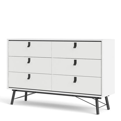 Ry Wide Double Chest of Drawers 6 Drawers - NIXO Furniture.com