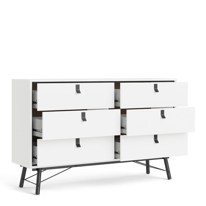 Ry Wide Double Chest of Drawers 6 Drawers - NIXO Furniture.com