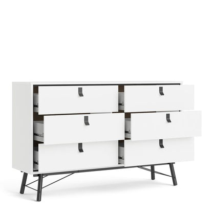 Ry Wide Double Chest of Drawers 6 Drawers - NIXO Furniture.com