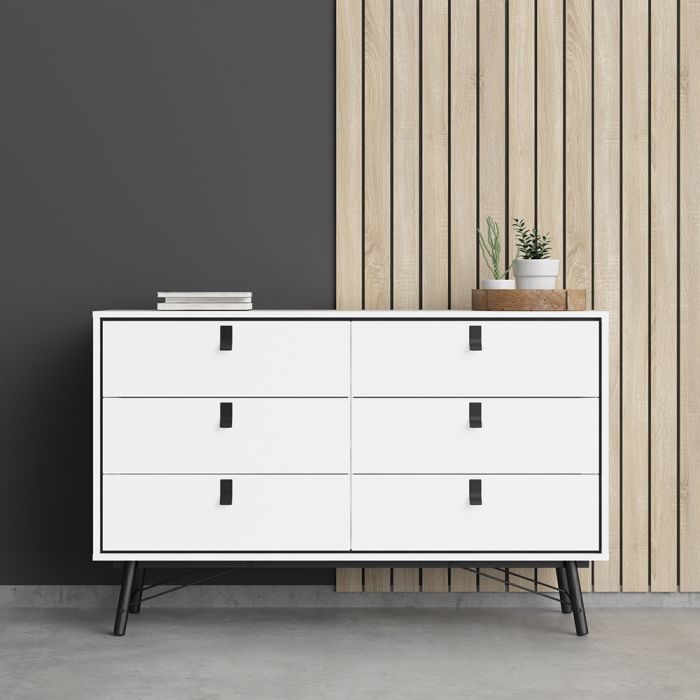 Ry Wide Double Chest of Drawers 6 Drawers - NIXO Furniture.com