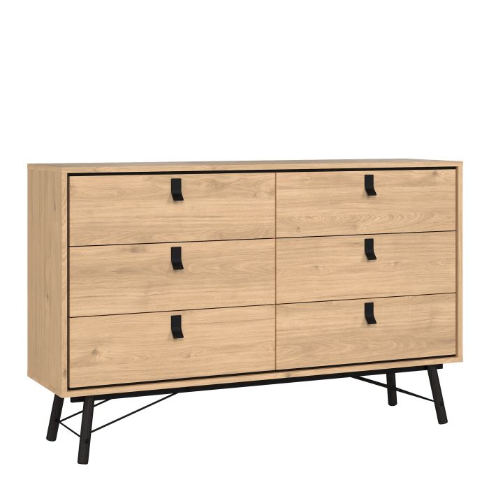 Ry Wide Double Chest of Drawers 6 Drawers - NIXO Furniture.com