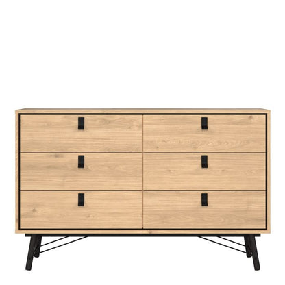 Ry Wide Double Chest of Drawers 6 Drawers - NIXO Furniture.com