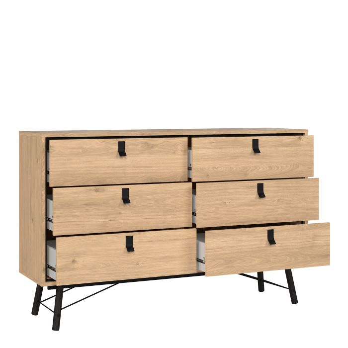 Ry Wide Double Chest of Drawers 6 Drawers - NIXO Furniture.com