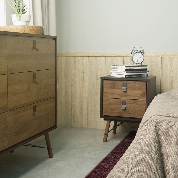 Ry Bedside Cabinet 2 Drawer - NIXO Furniture.com