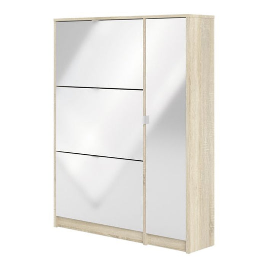 Shoes Shoe Cabinet 3 Flip Down Doors and 2 layers 1 Door Oak structure - NIXO Furniture.com