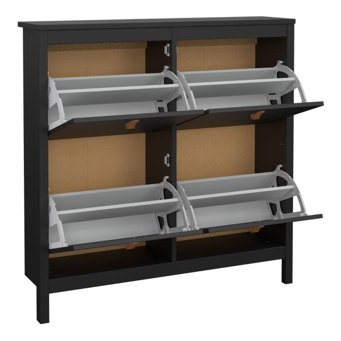 Barcelona Shoe Cabinet 4 Flip Down Doors - NIXO Furniture.com