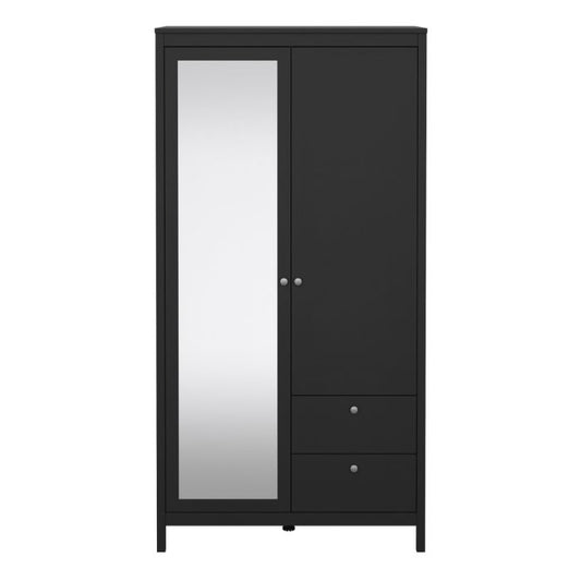 Madrid Wardrobe with 1 Door 1 Mirror Door 2 Drawers - NIXO Furniture.com