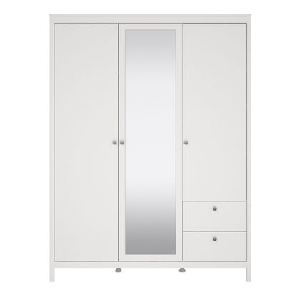 Madrid Wardrobe with 2 Doors 1 Mirror Door 2 Drawers - NIXO Furniture.com