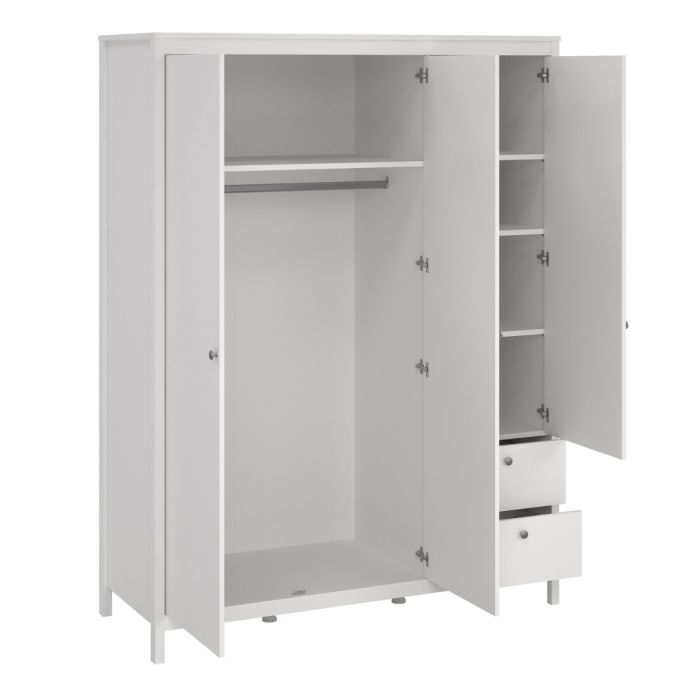 Madrid Wardrobe with 2 Doors 1 Mirror Door 2 Drawers - NIXO Furniture.com