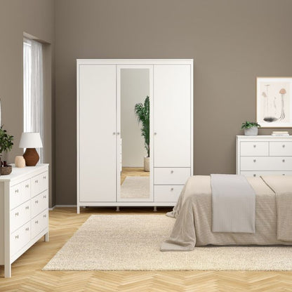 Madrid Wardrobe with 2 Doors 1 Mirror Door 2 Drawers - NIXO Furniture.com
