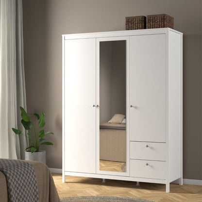 Madrid Wardrobe with 2 Doors 1 Mirror Door 2 Drawers - NIXO Furniture.com