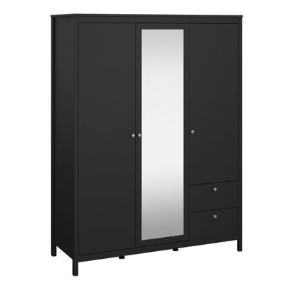 Madrid Wardrobe with 2 Doors 1 Mirror Door 2 Drawers - NIXO Furniture.com