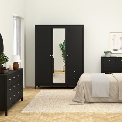 Madrid Wardrobe with 2 Doors 1 Mirror Door 2 Drawers - NIXO Furniture.com