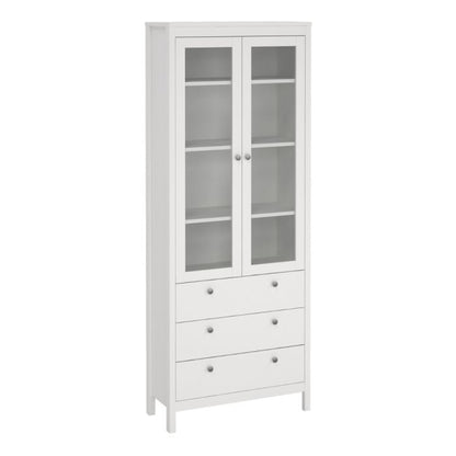 Madrid China Cabinet 2 Glass Doors with 3 Drawers - NIXO Furniture.com