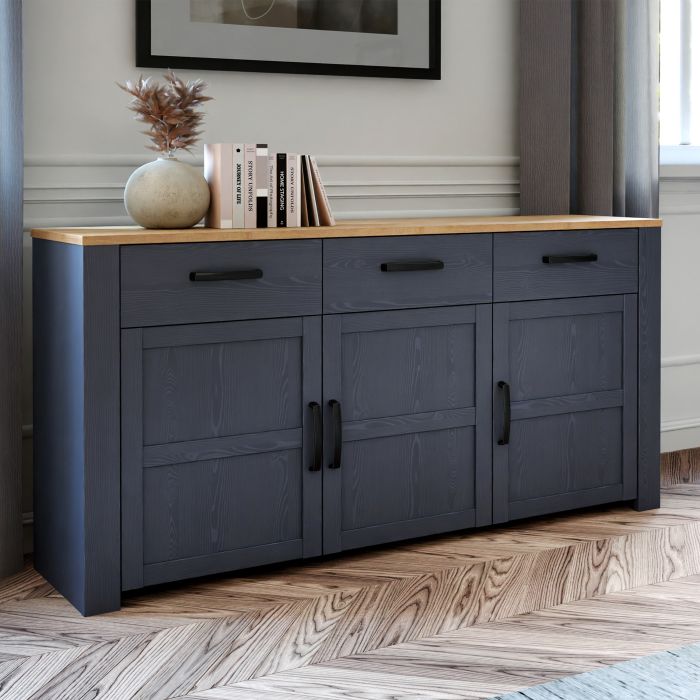 Bohol 3 Door 3 Drawer Sideboard in Riviera - NIXO Furniture.com