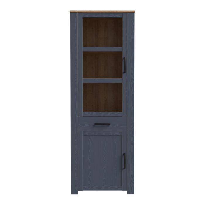 Bohol 2 Door 1 Drawer Narrow Display Cabinet in Riviera - NIXO Furniture.com