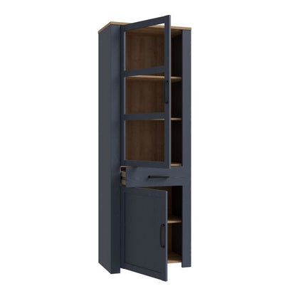 Bohol 2 Door 1 Drawer Narrow Display Cabinet in Riviera - NIXO Furniture.com