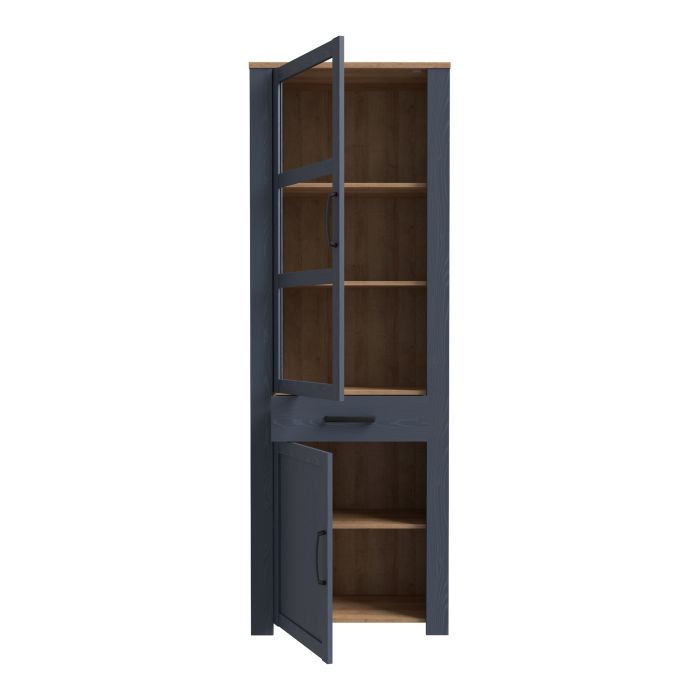 Bohol 2 Door 1 Drawer Narrow Display Cabinet in Riviera - NIXO Furniture.com