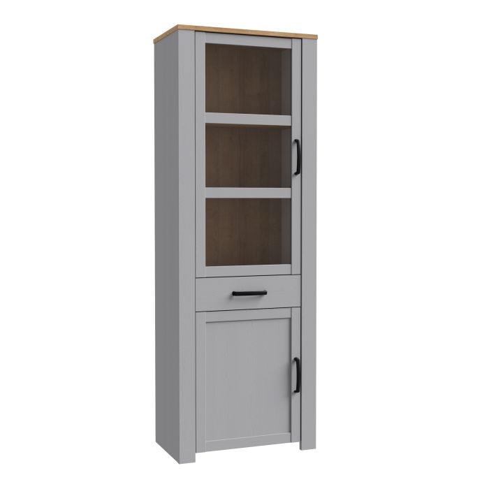 Bohol 2 Door 1 Drawer Narrow Display Cabinet in Riviera - NIXO Furniture.com