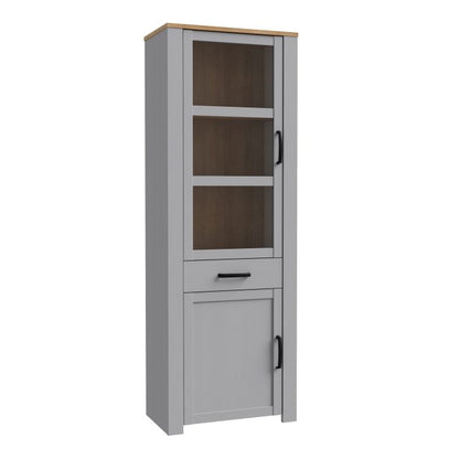 Bohol 2 Door 1 Drawer Narrow Display Cabinet in Riviera - NIXO Furniture.com