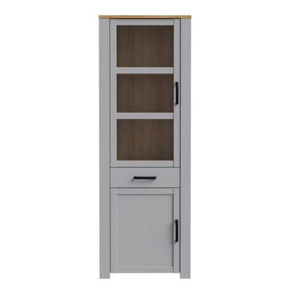 Bohol 2 Door 1 Drawer Narrow Display Cabinet in Riviera - NIXO Furniture.com