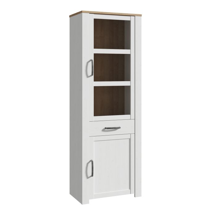 Bohol 2 Door 1 Drawer Narrow Display Cabinet in Riviera - NIXO Furniture.com