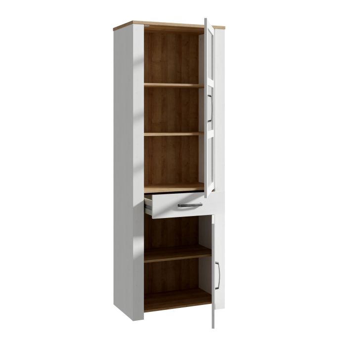 Bohol 2 Door 1 Drawer Narrow Display Cabinet in Riviera - NIXO Furniture.com