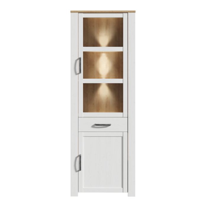 Bohol 2 Door 1 Drawer Narrow Display Cabinet in Riviera - NIXO Furniture.com