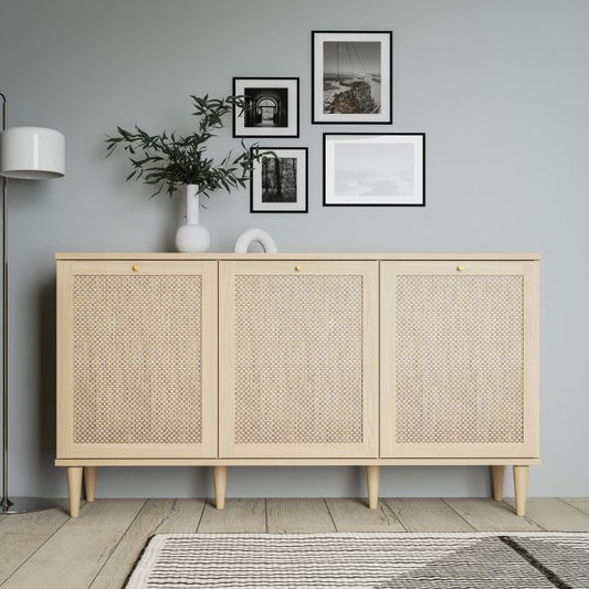 Calasetta 3 Door Sideboard in Rattan - NIXO Furniture.com