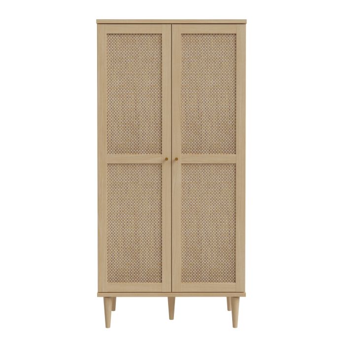 Calasetta 2 Door Display Cabinet in Rattan - NIXO Furniture.com