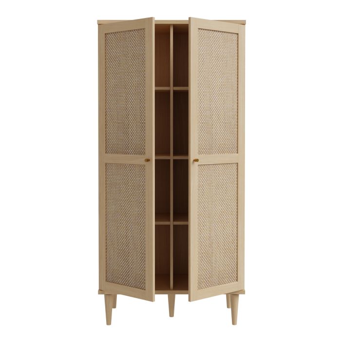 Calasetta 2 Door Display Cabinet in Rattan - NIXO Furniture.com