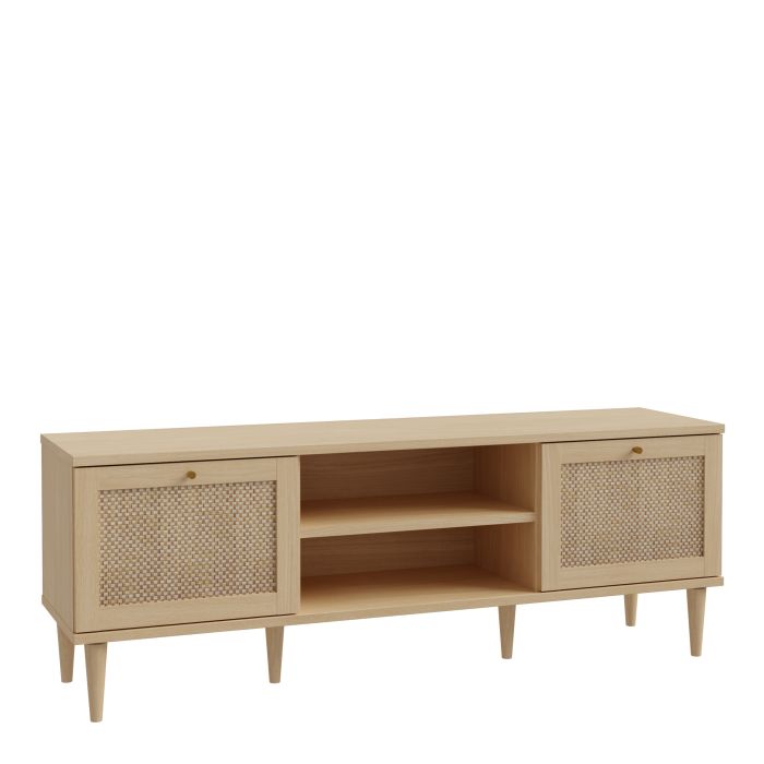 Calasetta 2 Door 1 Shelf TV Unit in Rattan - NIXO Furniture.com