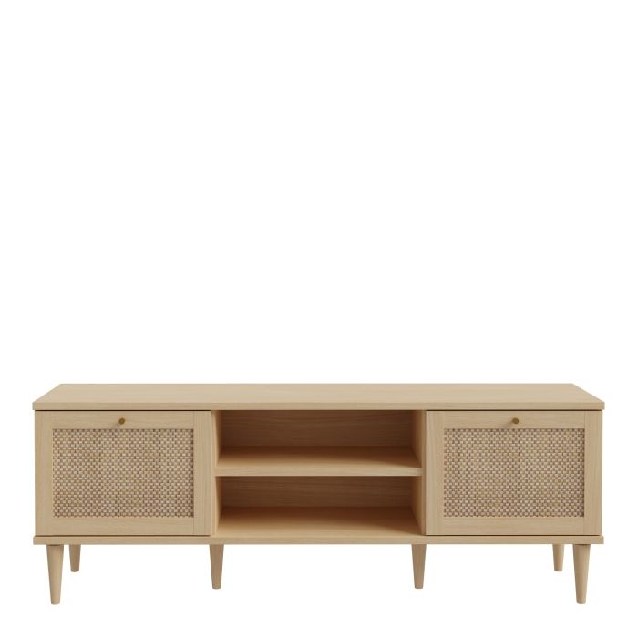 Calasetta 2 Door 1 Shelf TV Unit in Rattan - NIXO Furniture.com